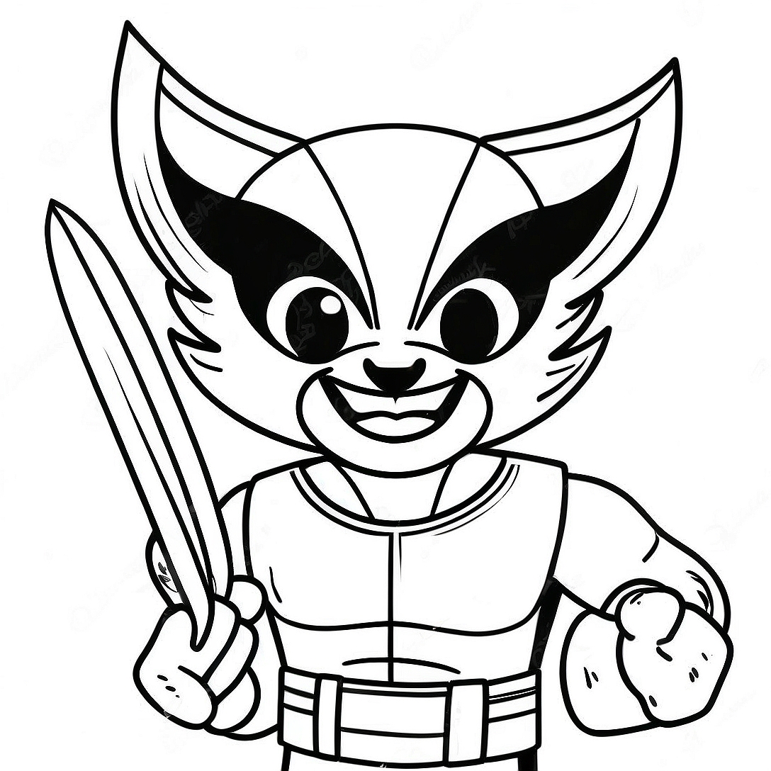 Adventurous Wolverine Kid Coloring Page | Wolverine Kid coloring page