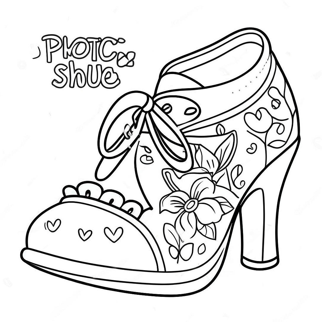Cute Girl Shoes Coloring Page | Girl Shoes coloring page