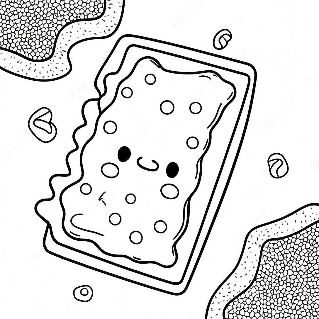Colorful Pop Tart with Sprinkles Coloring Page | Pop Tart coloring page