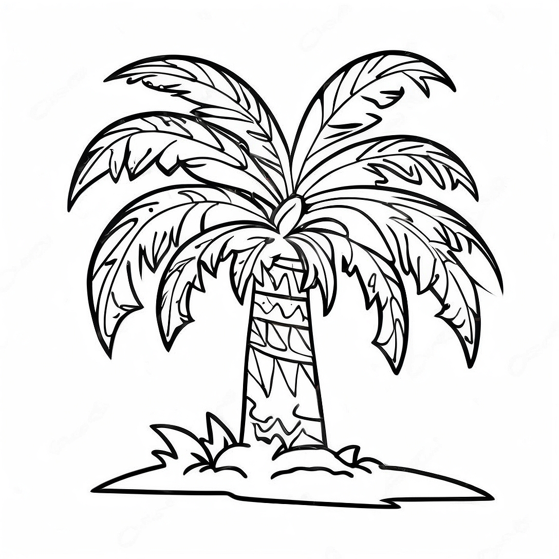 Festive Palm Tree with Ornaments Coloring Page | Tropical Christmas coloring page