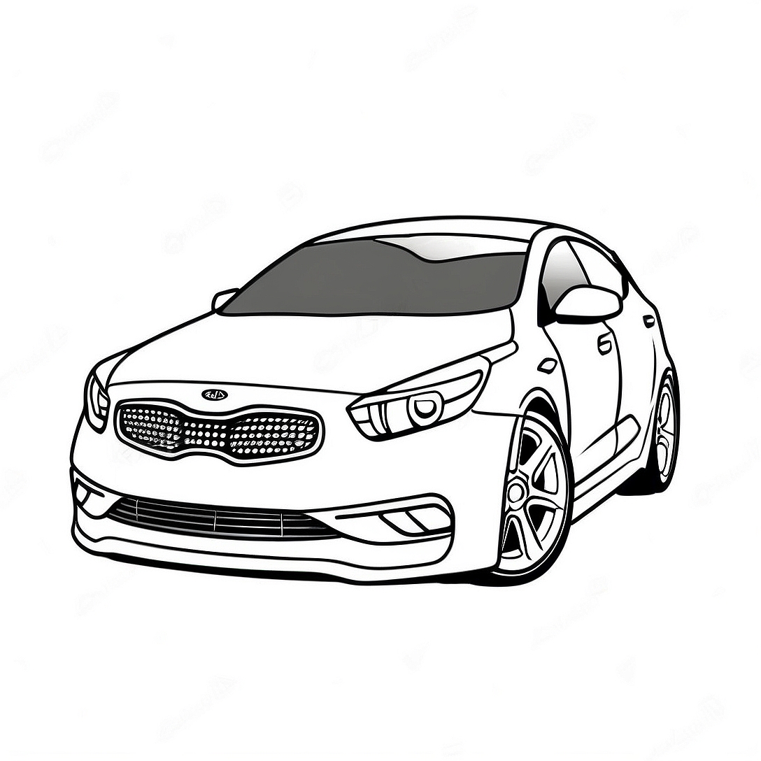 Kia Sporty Car Coloring Page | Kia coloring page