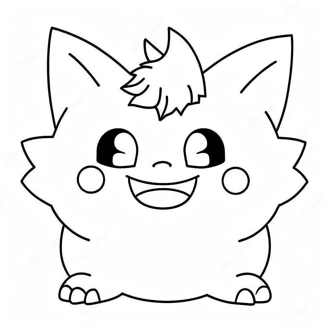Cute Gengar with a Smile Coloring Page | Gengar coloring page