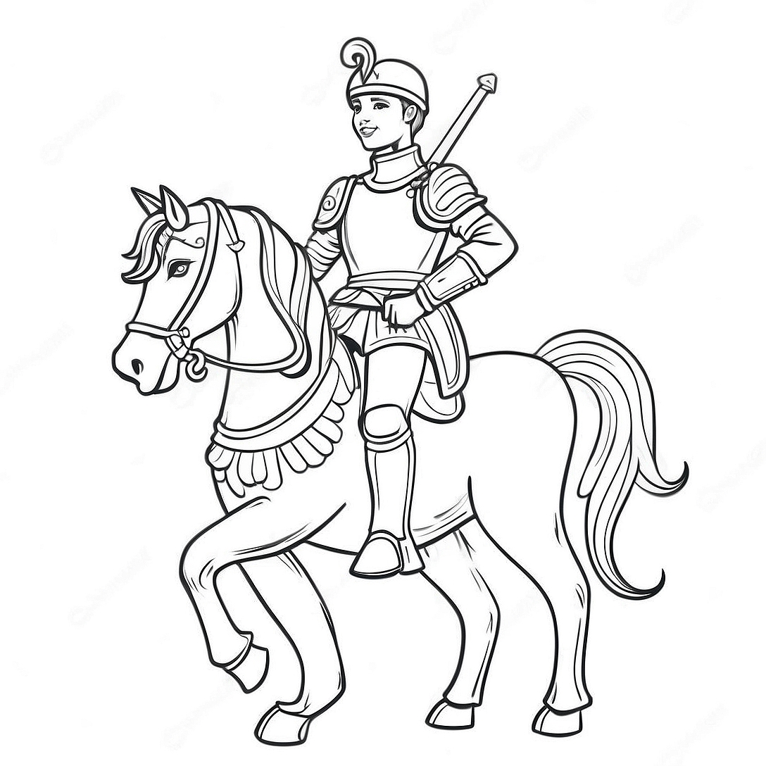 Charming Prince in Shining Armor Coloring Page | Prince Charming coloring page