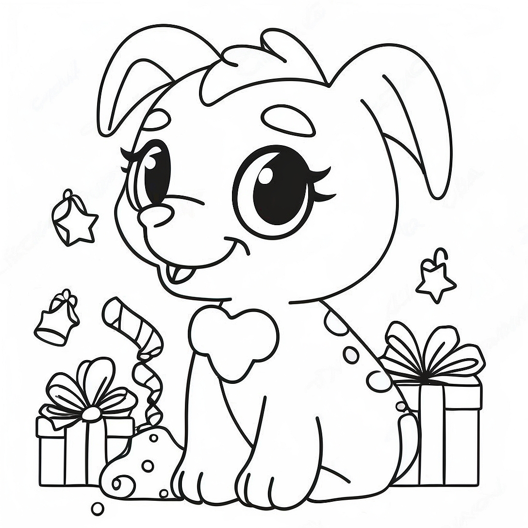 Lisa Frank Holiday Animals Coloring Page | Lisa Frank Christmas coloring page