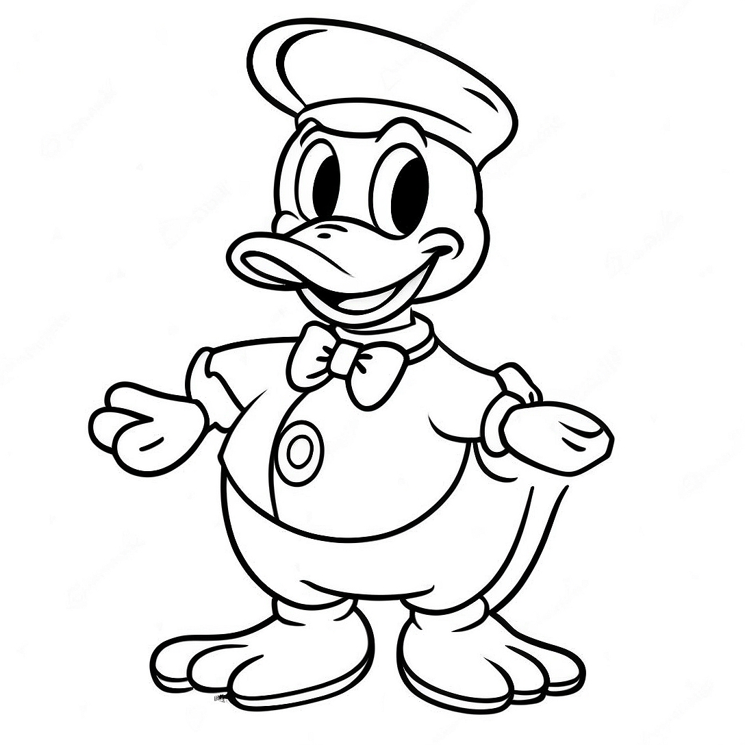 Donald Duck Halloween Costume Coloring Page | Donald Duck Halloween coloring page