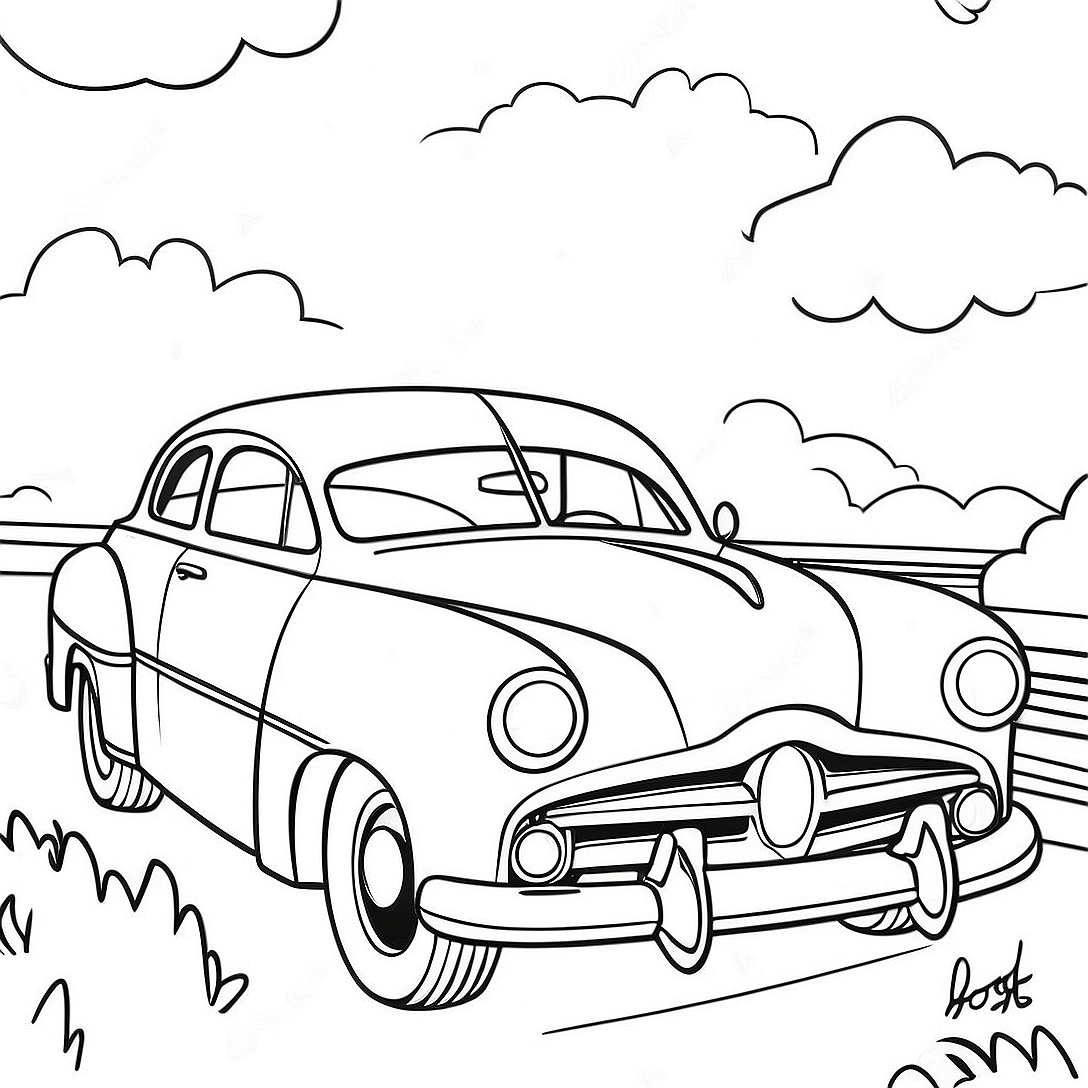 Doc Hudson Classic Car Coloring Page | Doc Hudson coloring page