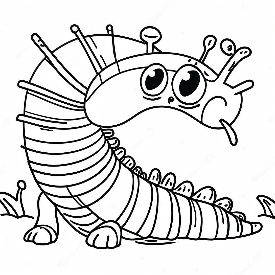 Happy Centipede Coloring Page | Centipede coloring page