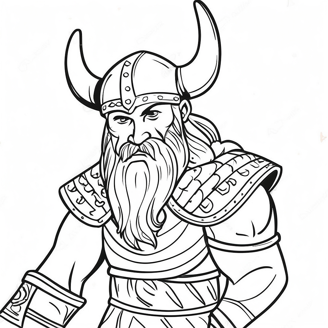 Viking Warrior Coloring Page | Viking coloring page