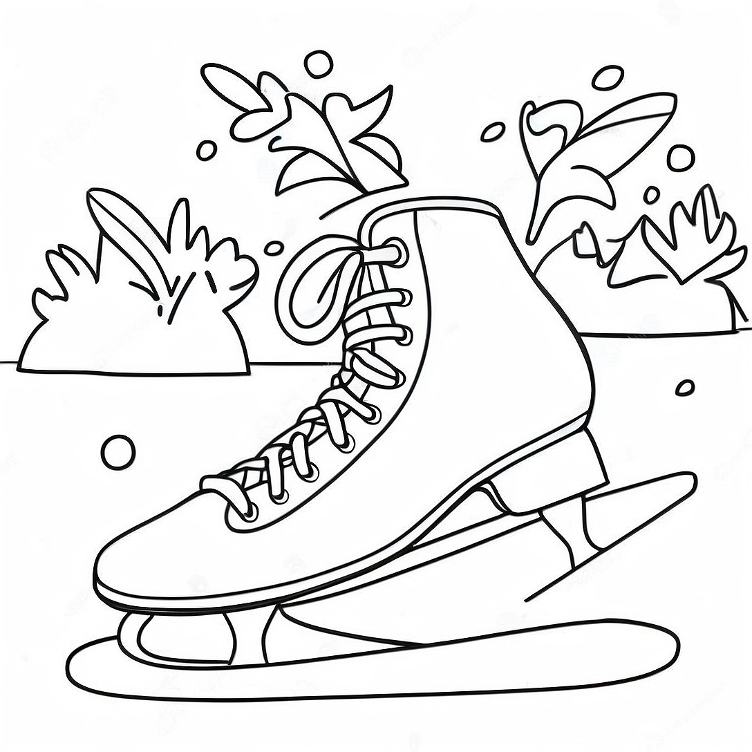Fun Ice Skating Scene Coloring Page | Ice Skating coloring page