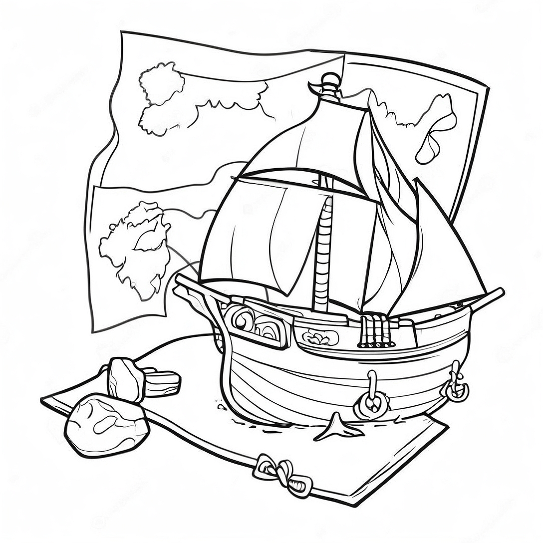 Uncharted Treasure Map Coloring Page | Uncharted coloring page