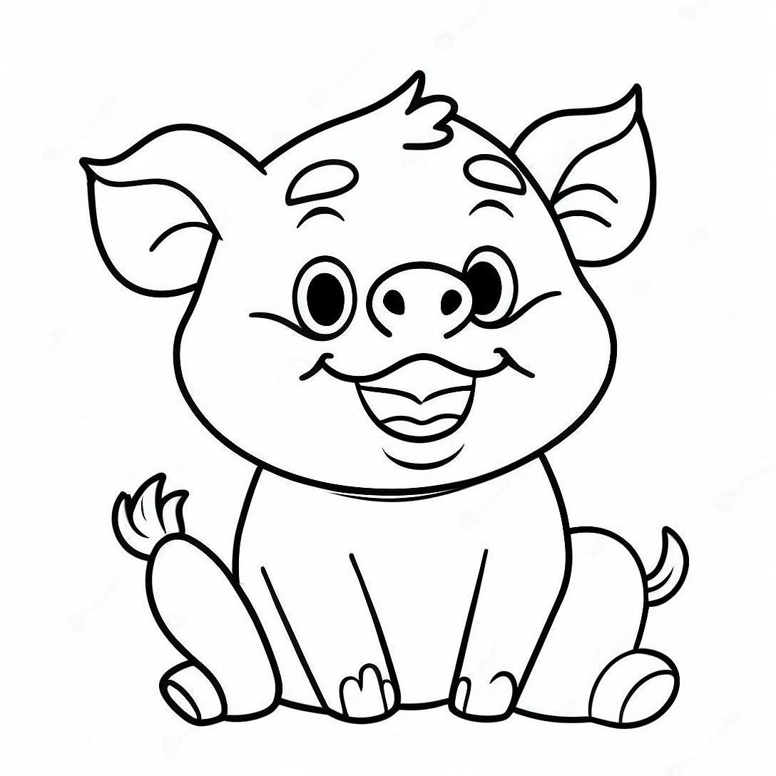 Cheerful Porky the Pig Coloring Page | Porky the Pig coloring page