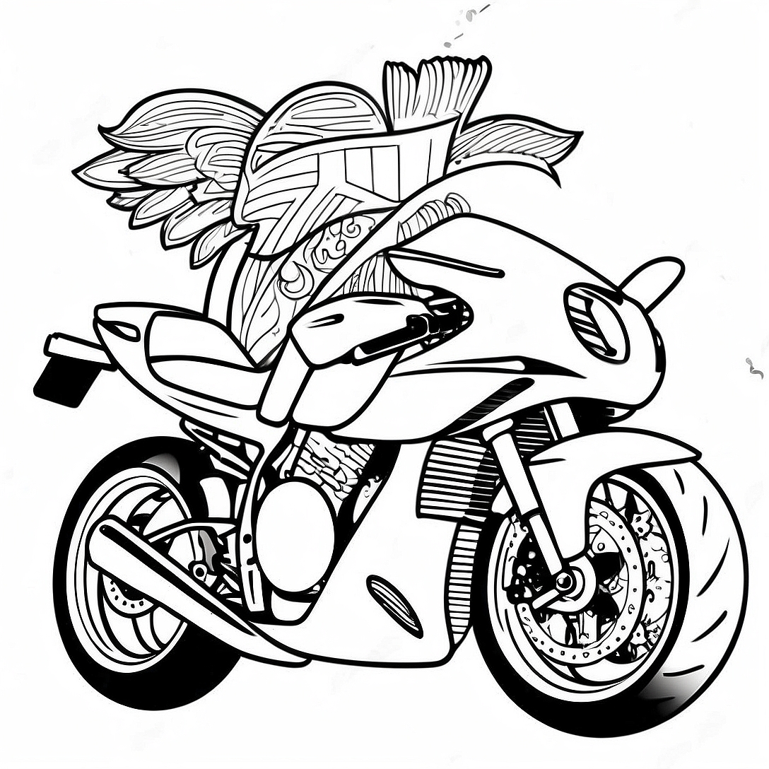 Kawasaki Motorcycle Coloring Page | Kawasaki Motorcycle coloring page