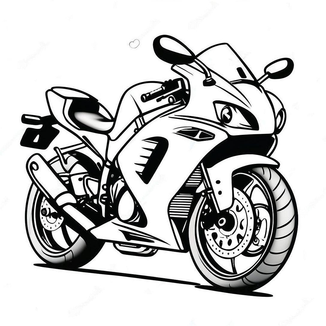 Kawasaki Ninja Sports Bike Coloring Page | Kawasaki Motorcycle coloring page