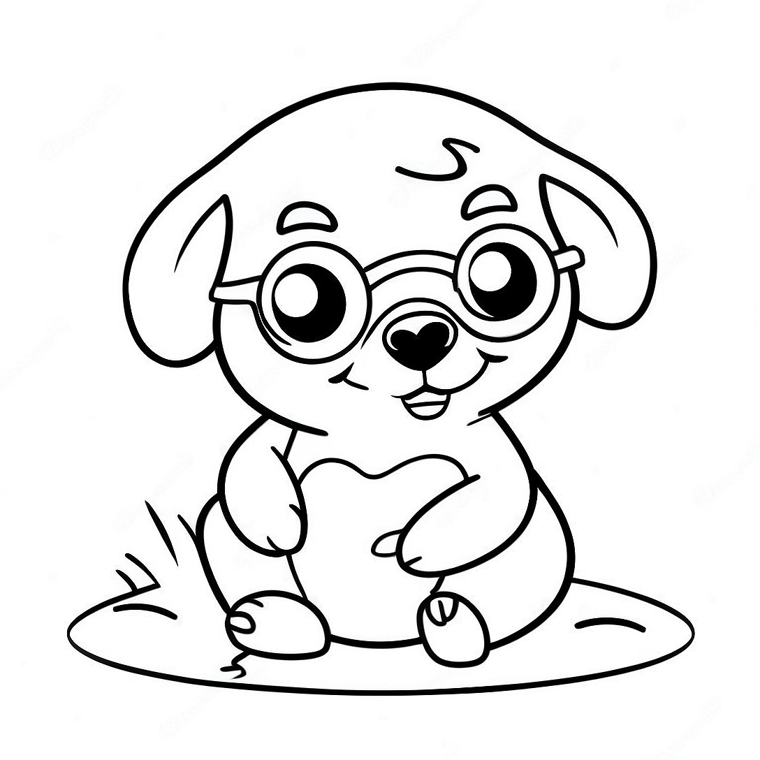 Cute Mole with Glasses Coloring Page | Mole Day coloring page