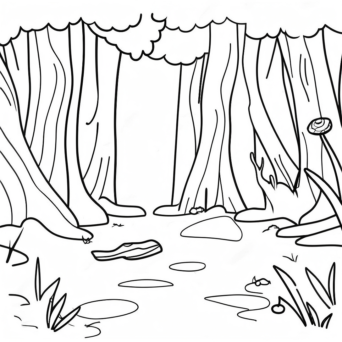 Magical Forest Coloring Page | Magical Forest coloring page