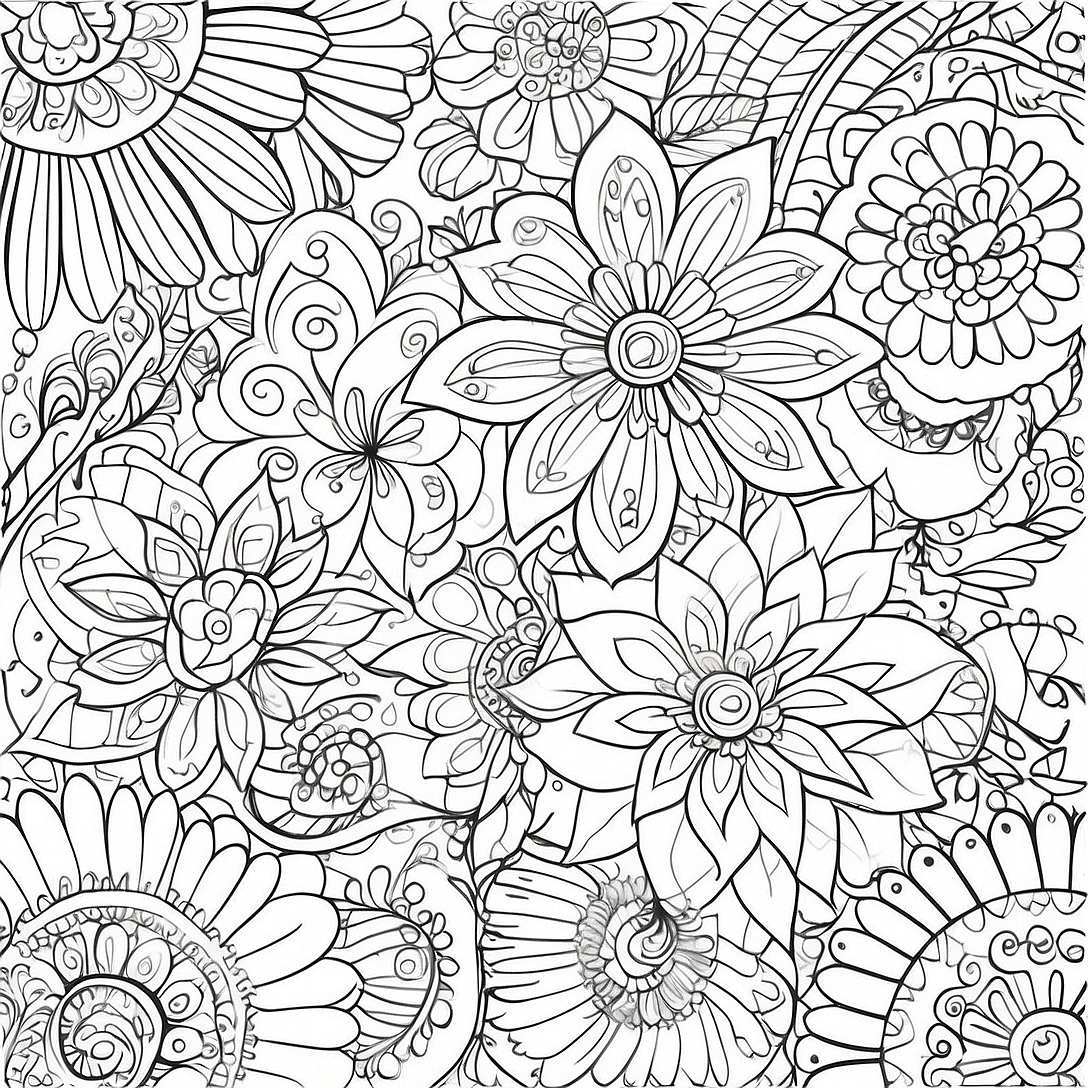 Intricate Floral Patterns Adult Coloring Page | XXX Adult coloring page