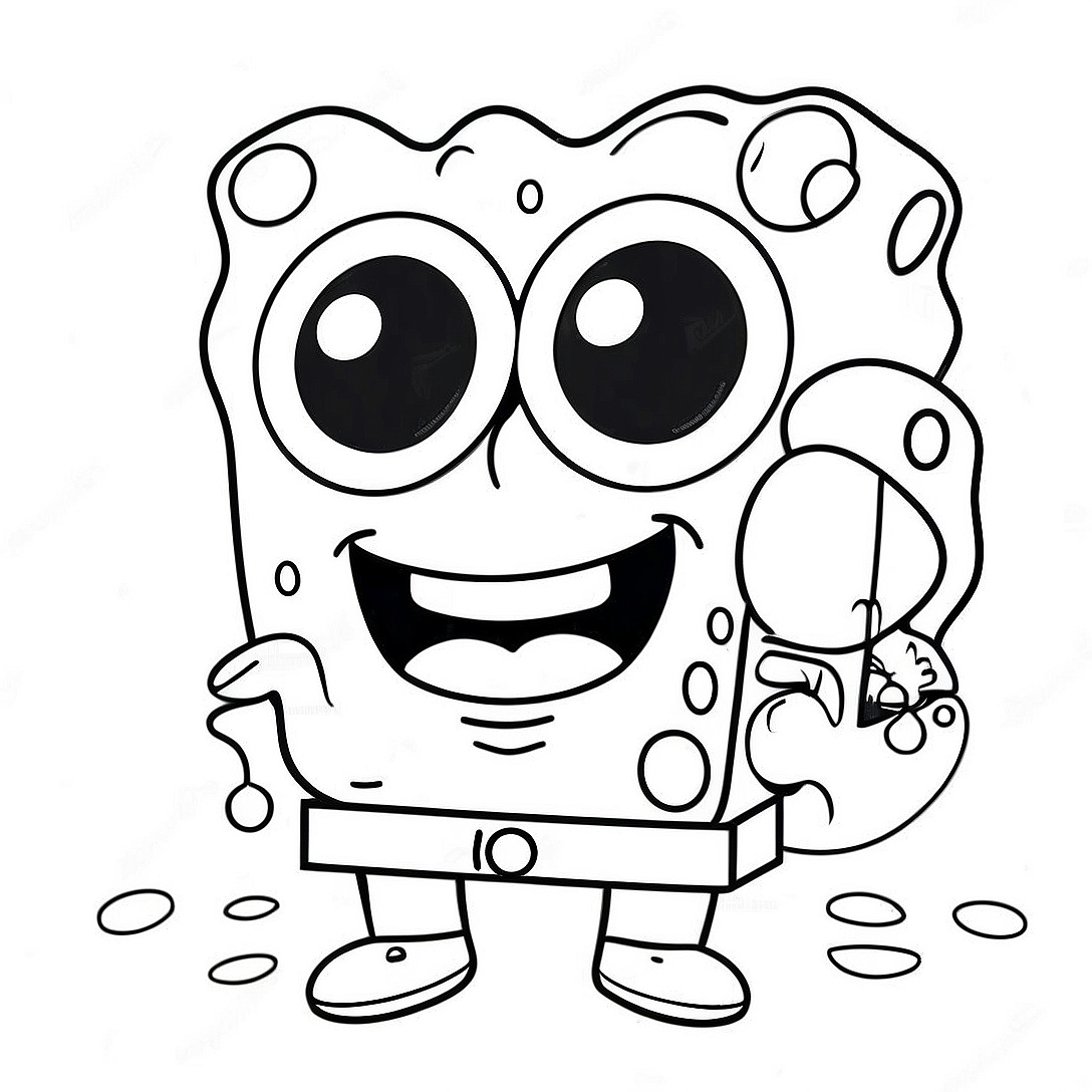 Chill SpongeBob with Sunglasses Coloring Page | Stoner SpongeBob coloring page