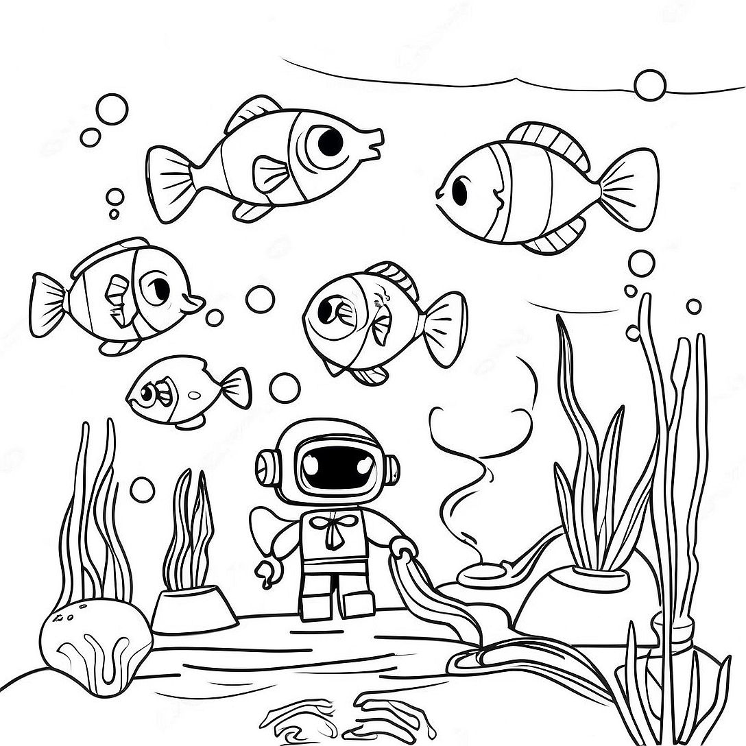 Deep Sea Lego City Underwater Adventure Coloring Page | Deep Sea Lego City coloring page