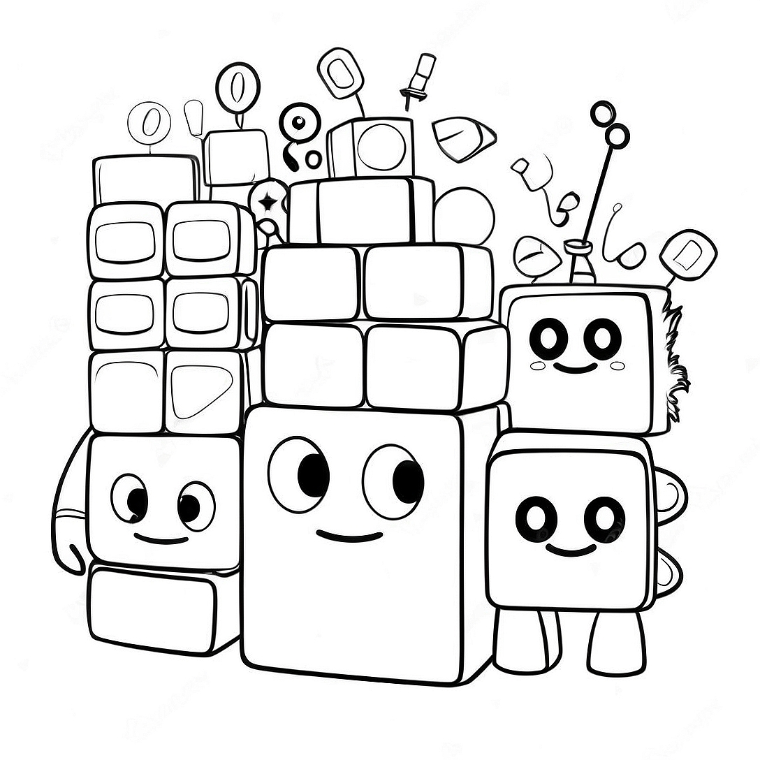 Numberblocks 1000 Coloring Page | Numberblocks 1000 coloring page