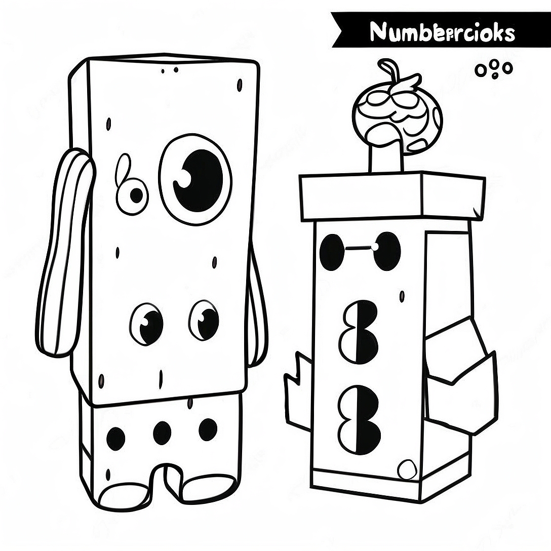 Numberblocks 8 Coloring Page | Numberblocks 8 coloring page