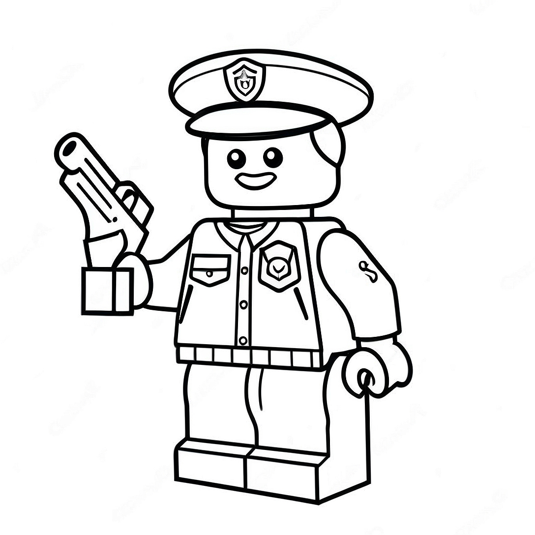 Lego Police Officer Coloring Page | Lego Police coloring page