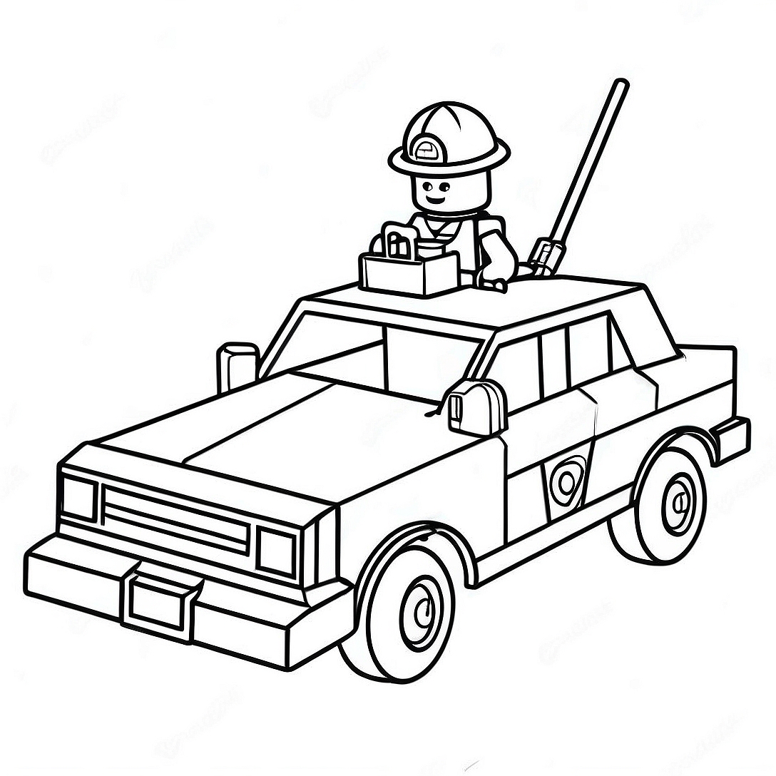 Lego Police Car Coloring Page | Lego Police coloring page