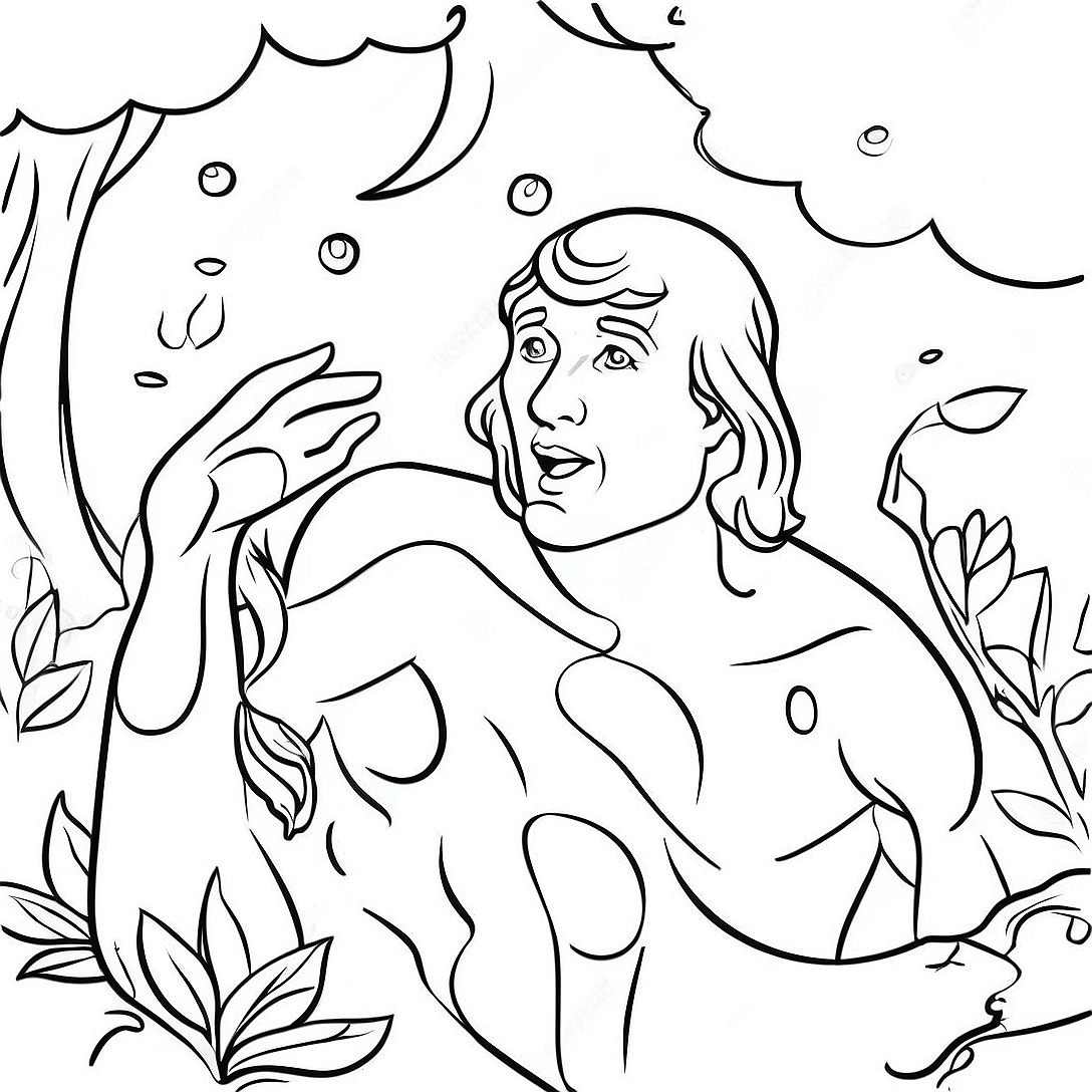 The Fall of Man Biblical Scene Coloring Page | The Fall of Man coloring page