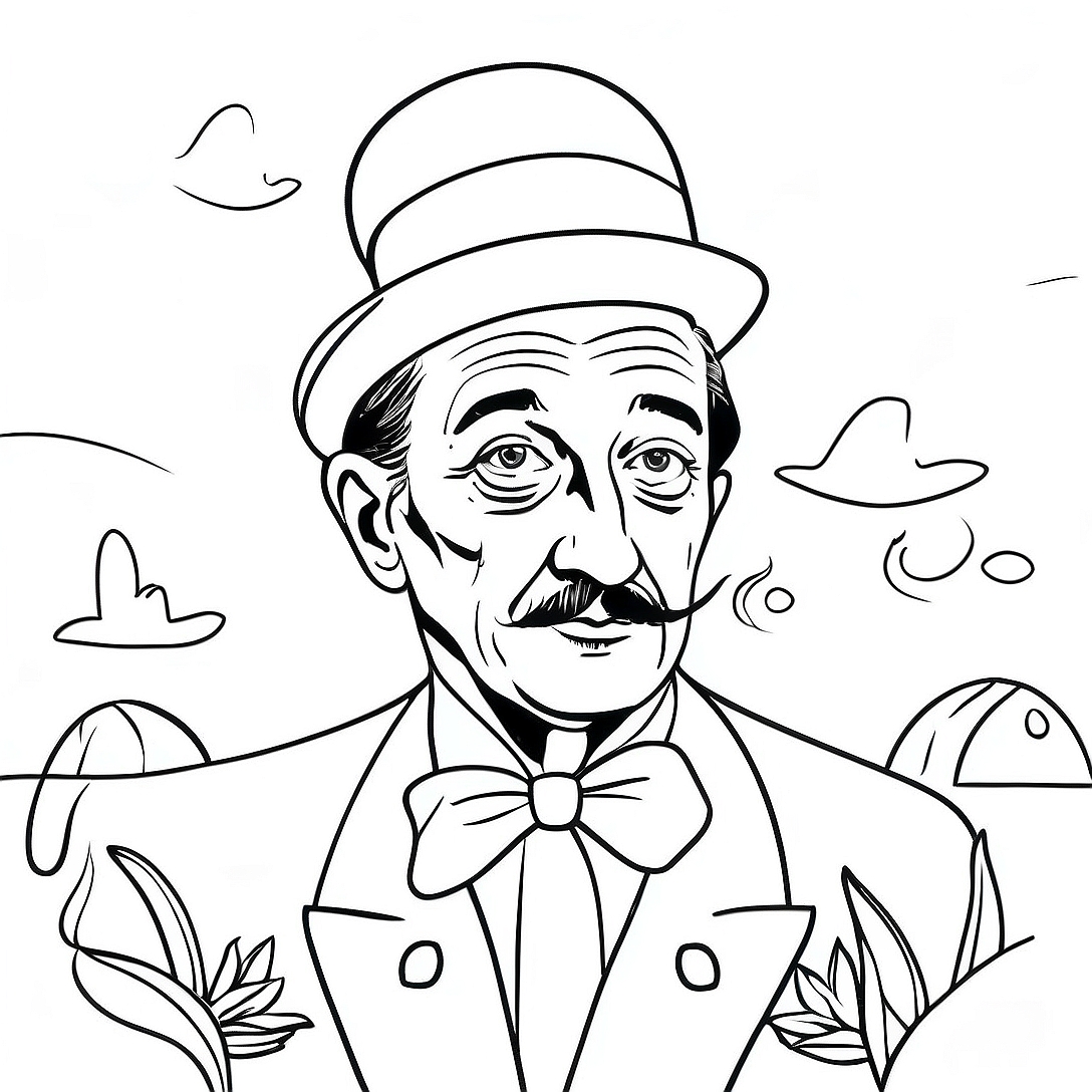 Salvador Dali Surrealist Artwork Coloring Page | Salvador Dali coloring page