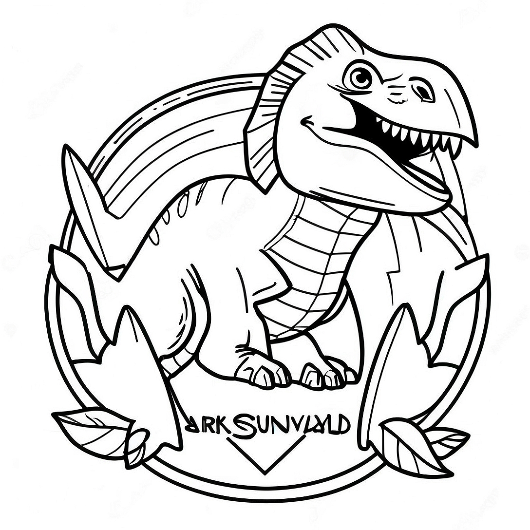 Ark Survival Evolved Logo Coloring Page | Ark Survival Evolved coloring page