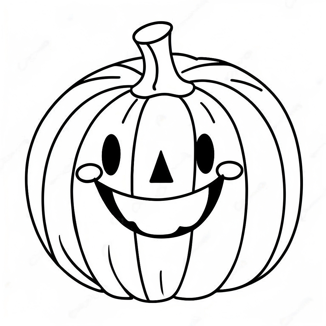 Smiling Pumpkin Face Coloring Page | Pumpkin Face coloring page