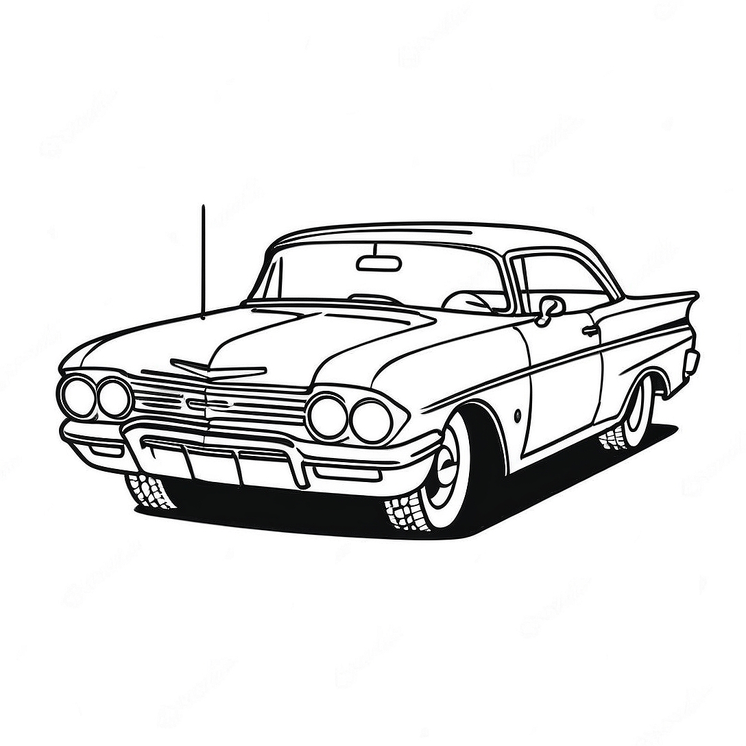 Chevy Impala Classic Car Coloring Page | Chevy Impala coloring page