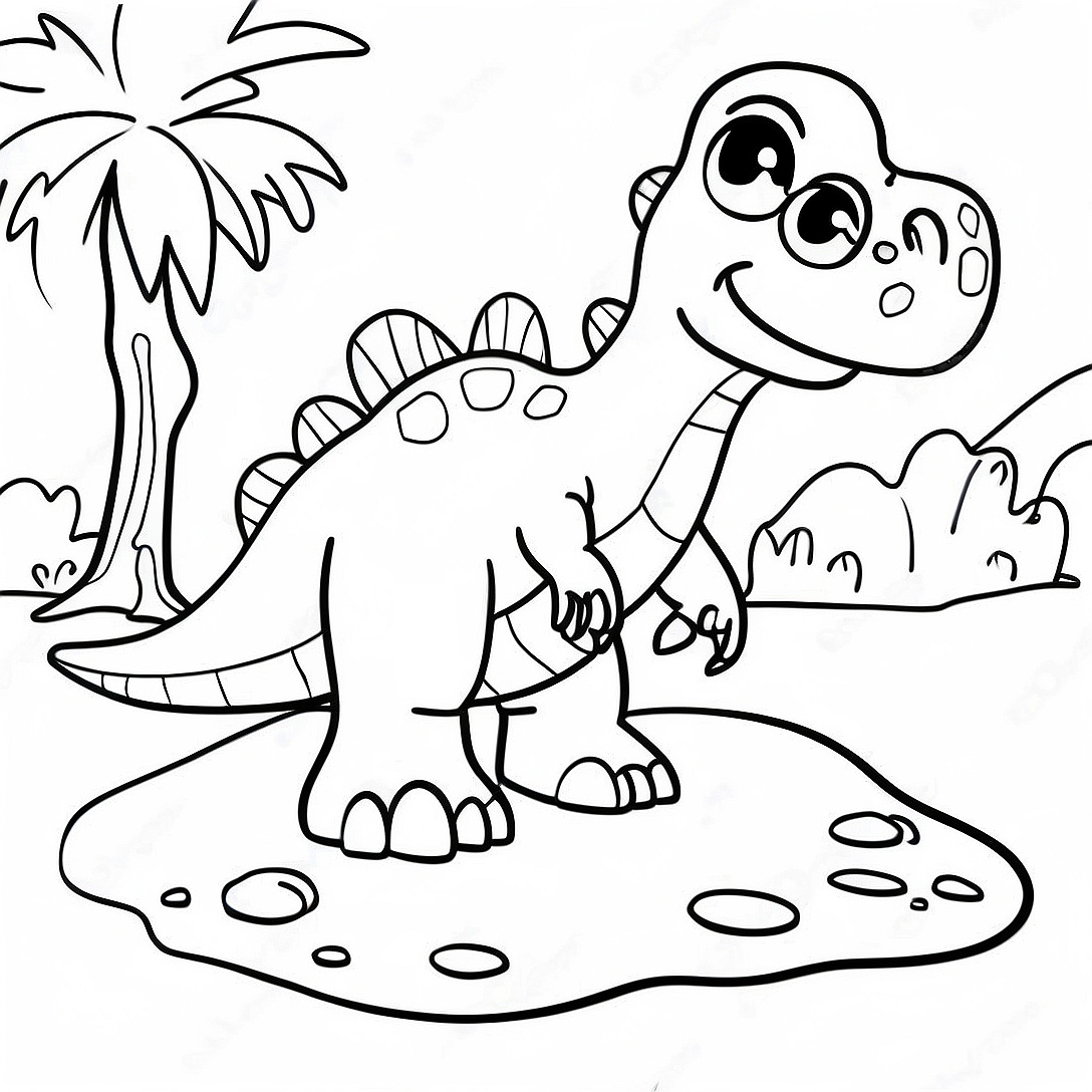 Large Dinosaur Footprint Coloring Page | Dinosaur Footprint coloring page