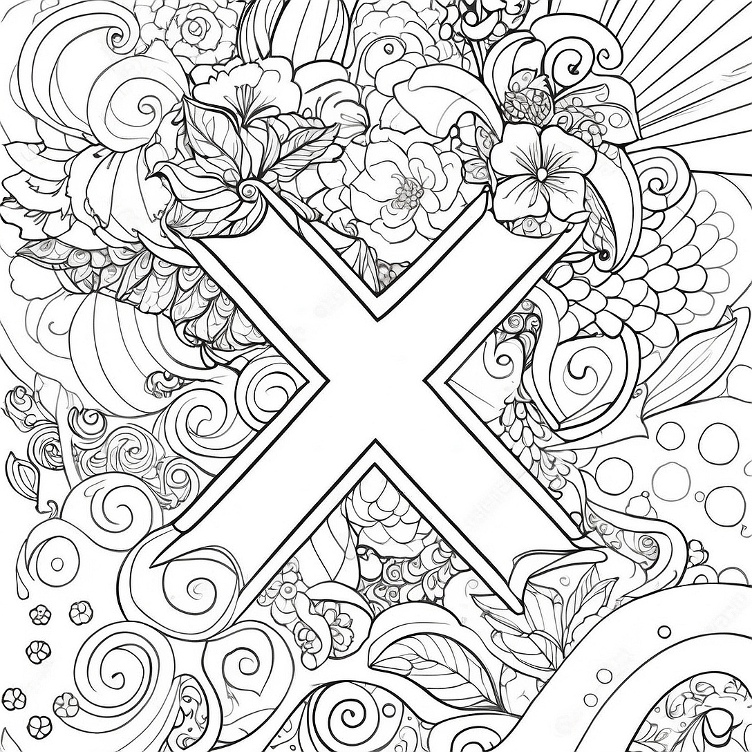 Red X Coloring Page | Red X coloring page