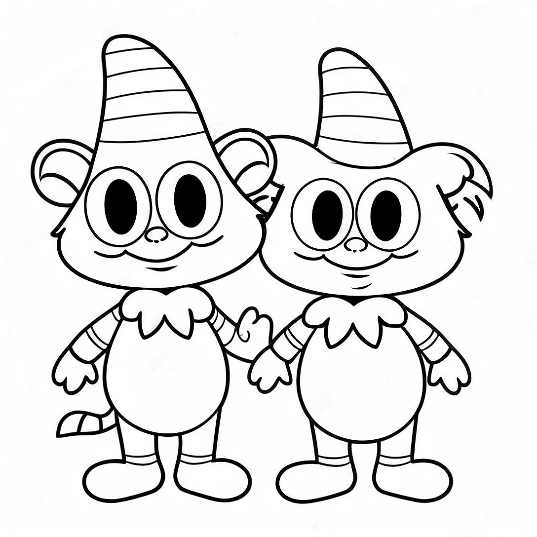 Playful Thing 1 and Thing 2 Coloring Page | Thing 1 and Thing 2 coloring page
