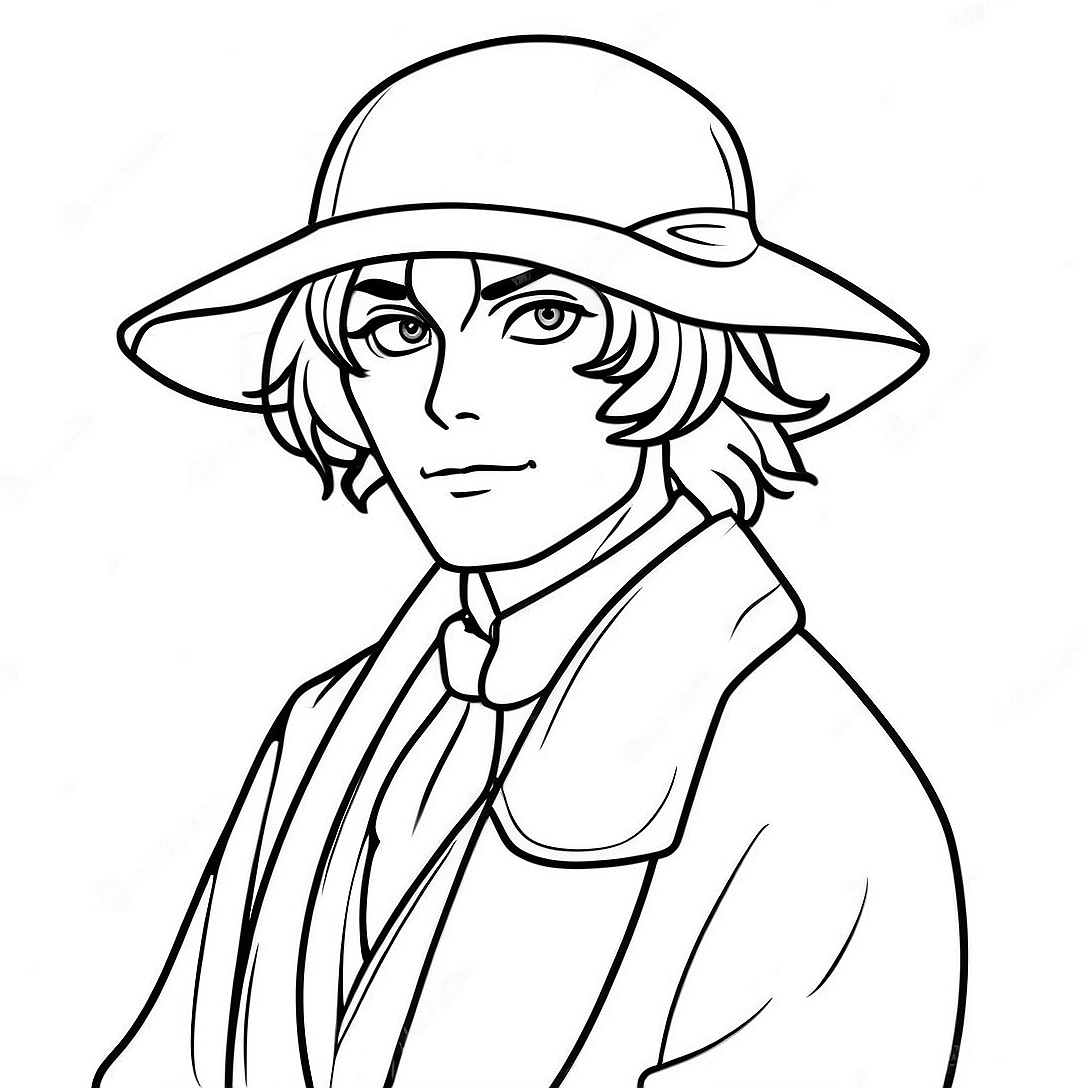 Dazai Coloring Page | Dazai coloring page