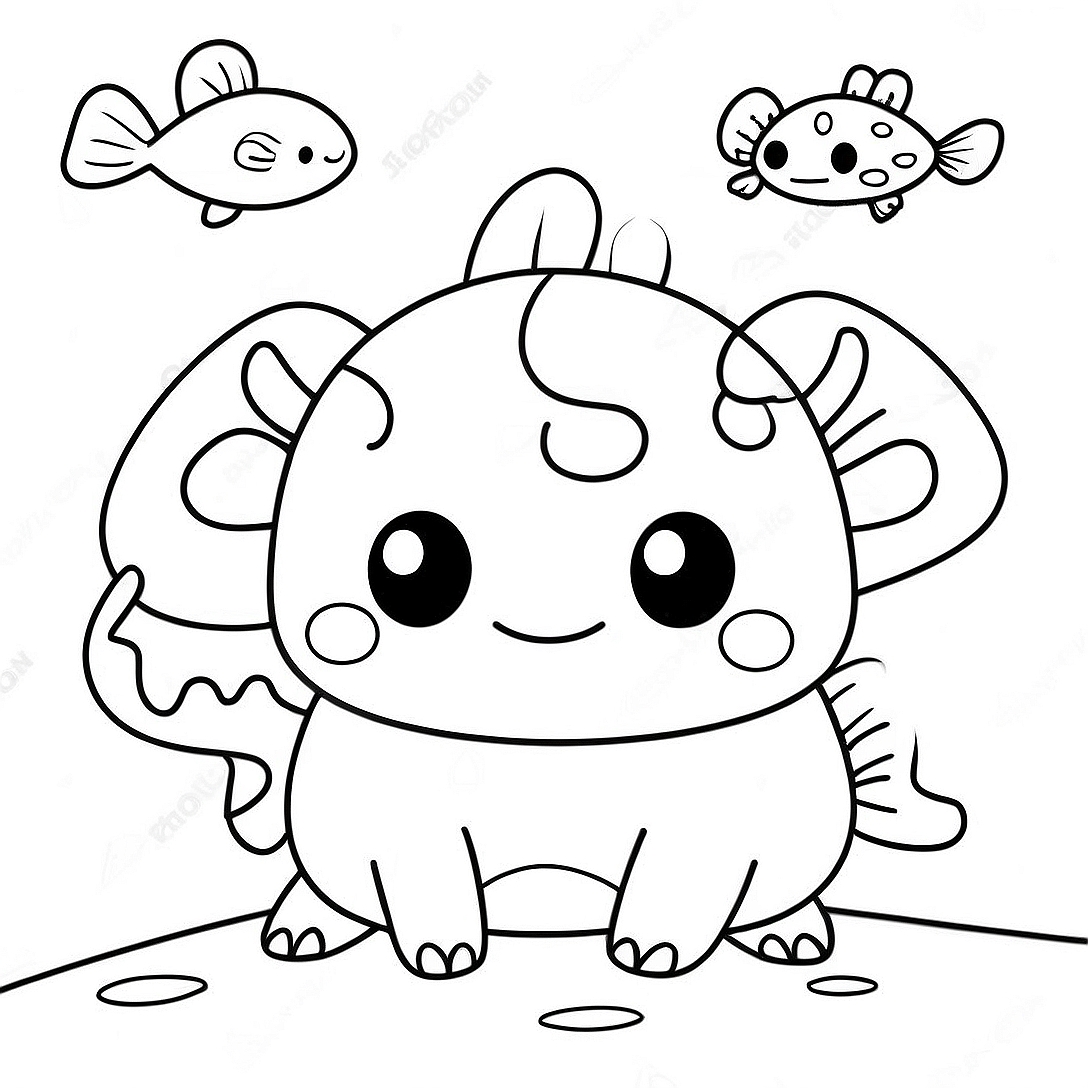 Squishmallow Axolotl Coloring Page | Squishmallow Axolotl coloring page
