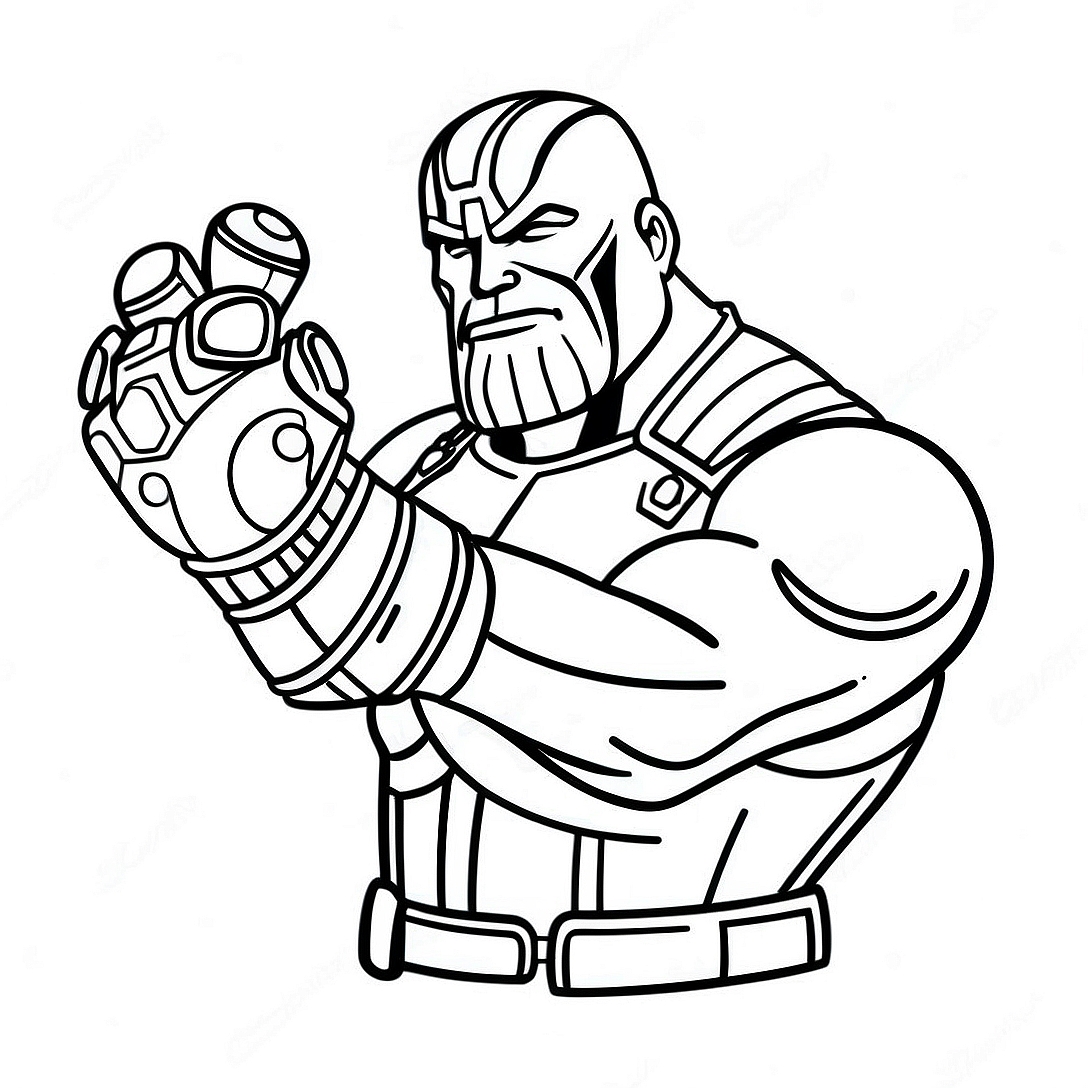 Thanos with Infinity Gauntlet Coloring Page | Thanos coloring page