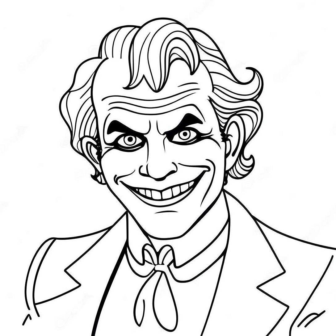 Smiling Joker Coloring Page | Joker coloring page