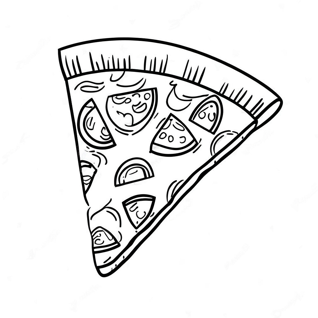 Delicious Pizza Hut Slice Coloring Page | Pizza Hut coloring page