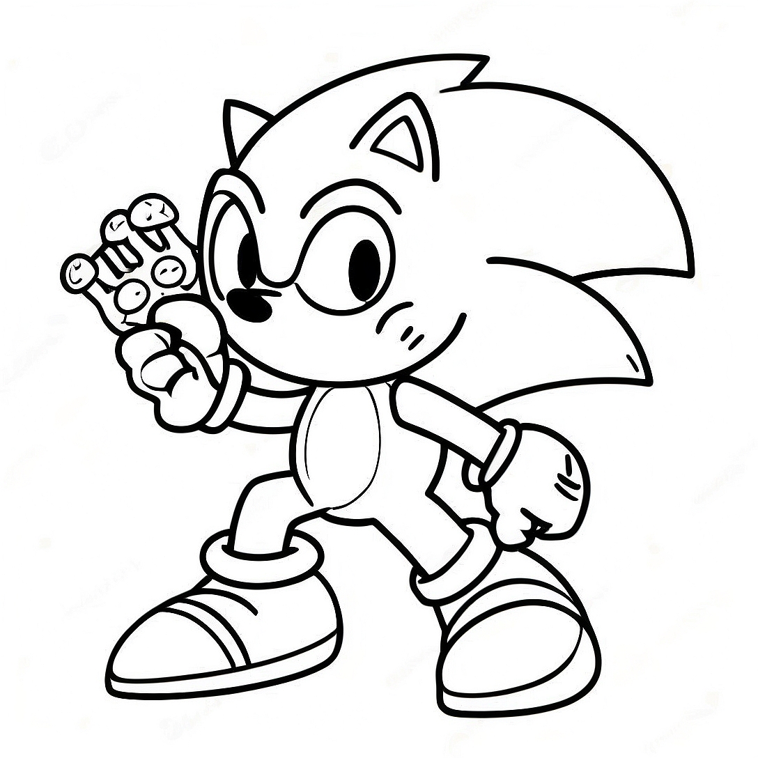 Sonic Among Us Crewmate in Action Coloring Page | Sonic Among Us coloring page