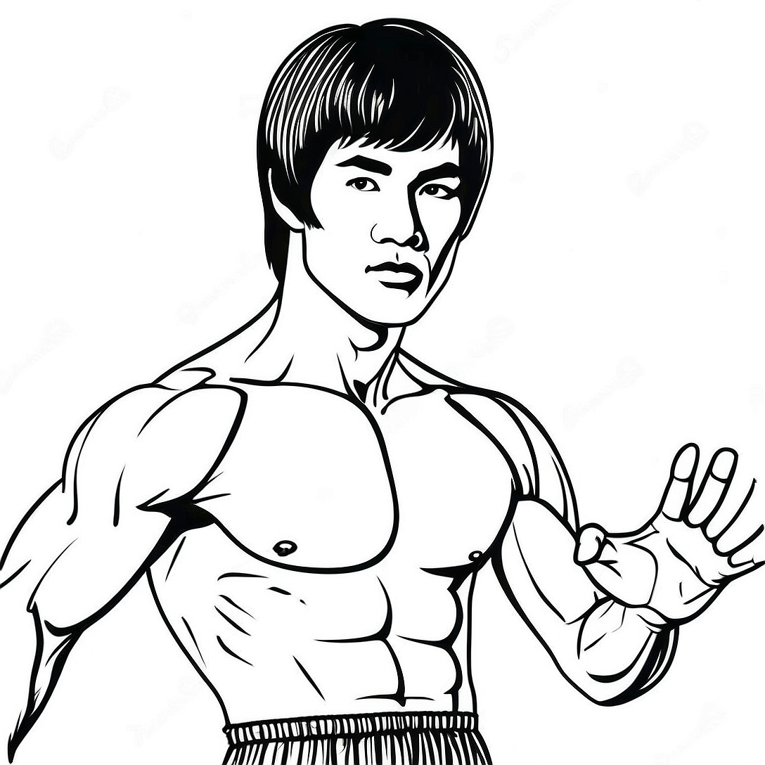 Bruce Lee Coloring Page | Bruce Lee coloring page