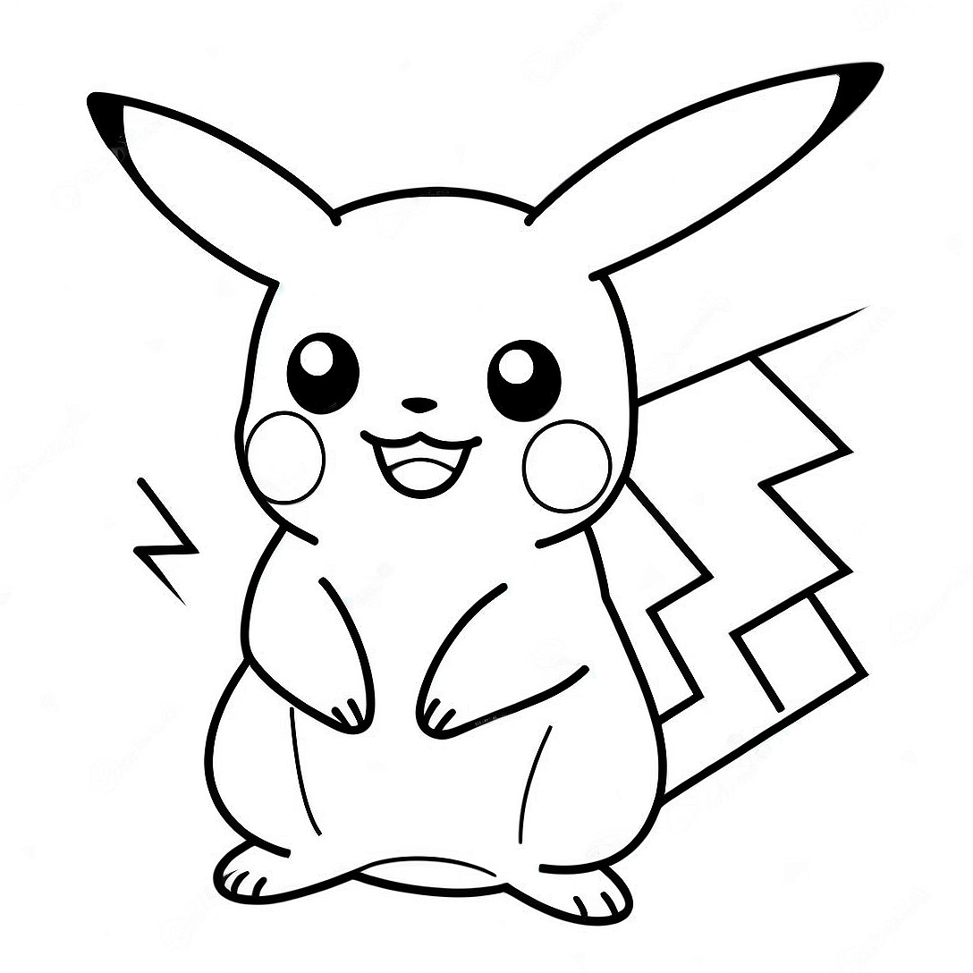Pikachu Electric Type Coloring Page | Pokémon coloring page