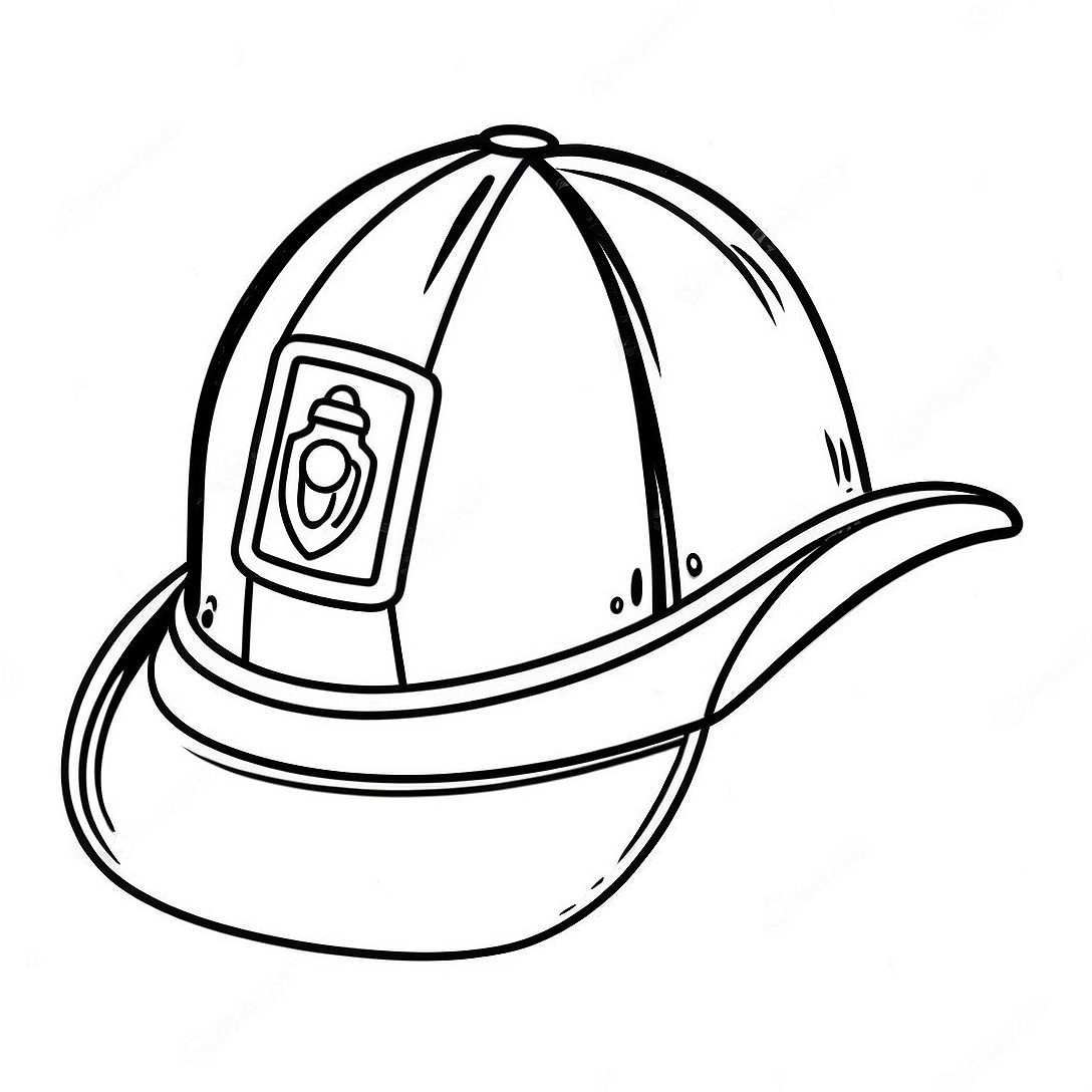 Classic Fireman Hat Coloring Page | Fireman Hat coloring page