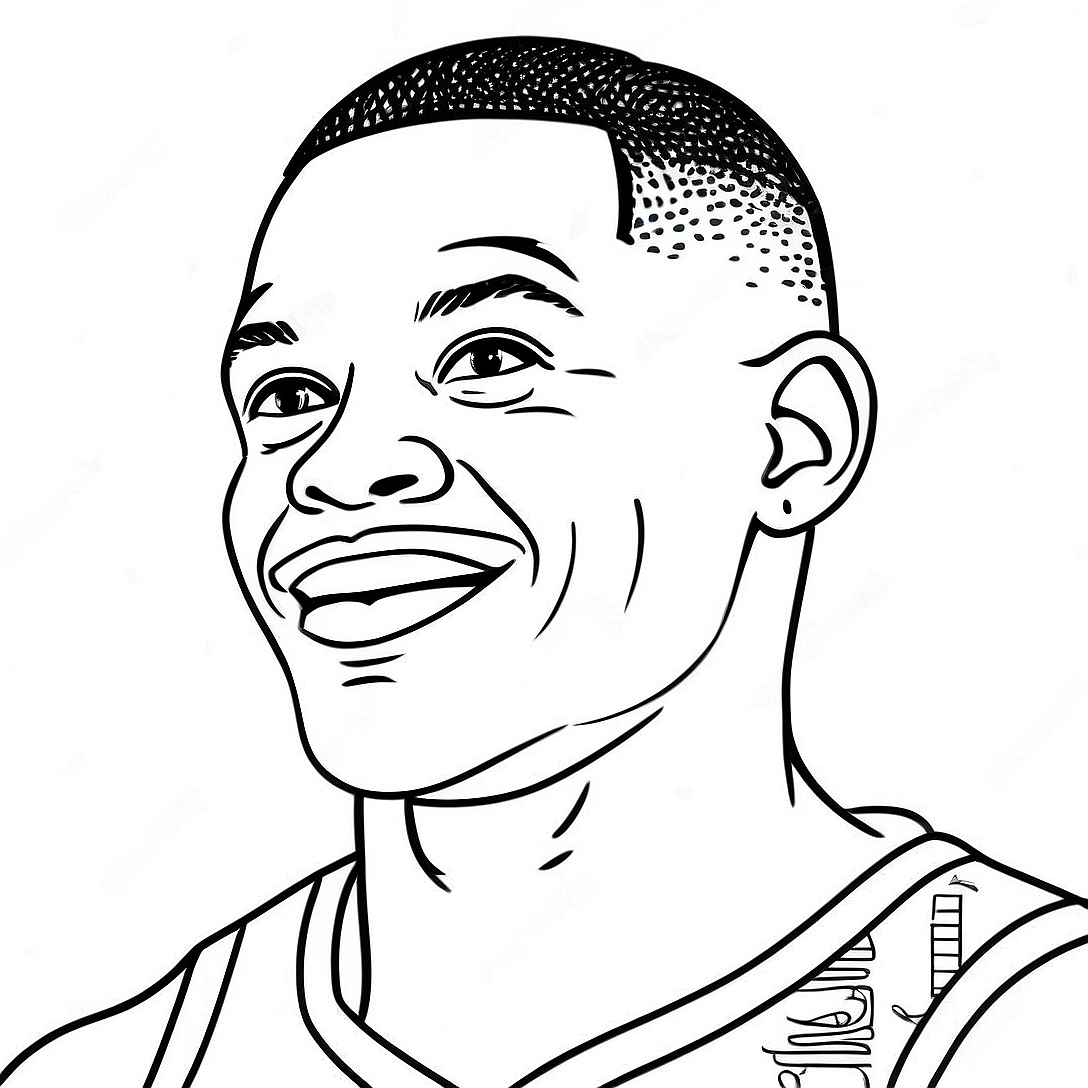 Russell Westbrook Coloring Page | Russell Westbrook coloring page