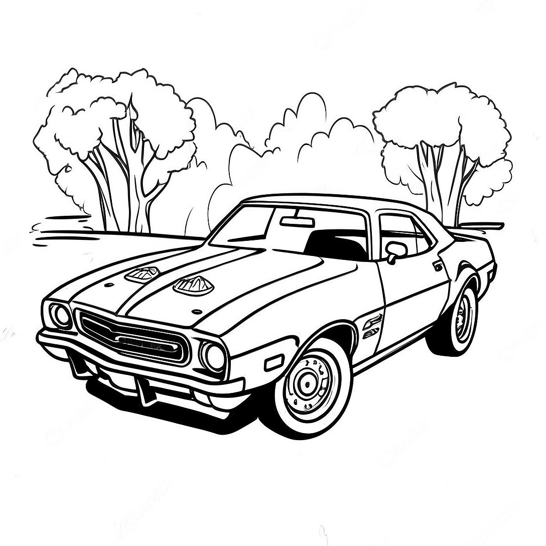 Smokey and the Bandit Classic Car Coloring Page | Smokey and the Bandit coloring page