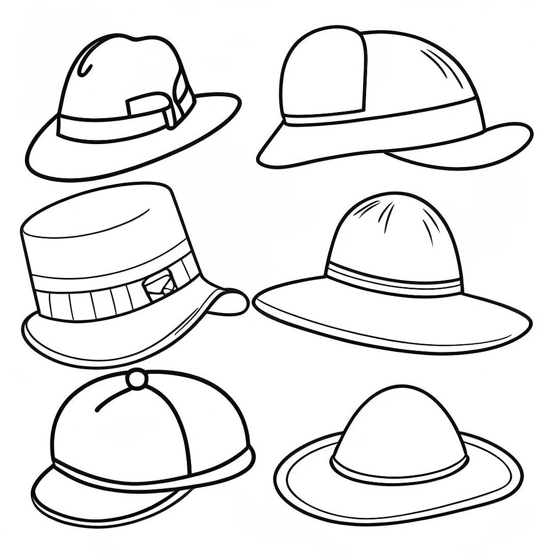 Community Helper Hats Coloring Page | Community Helper Hats coloring page