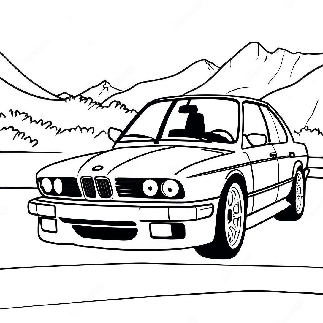 BMW M5 Coloring Page | BMW M5 coloring page