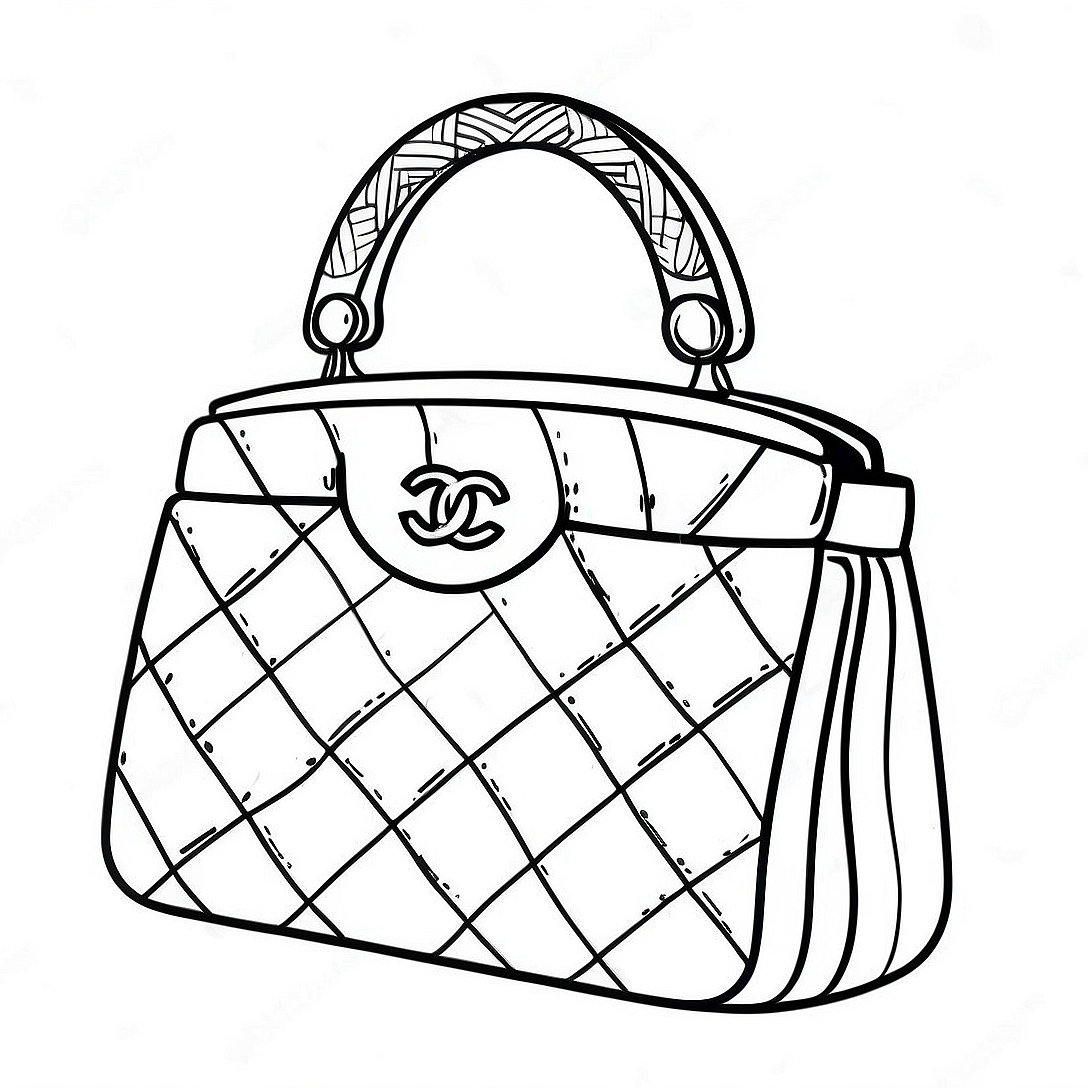 Chanel Handbag Coloring Page | Chanel coloring page