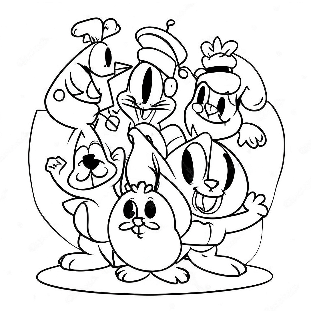Looney Tunes Christmas Characters Coloring Page | Looney Tunes Christmas coloring page