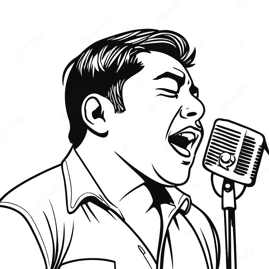 Chino Moreno Singing Coloring Page | Deftones coloring page